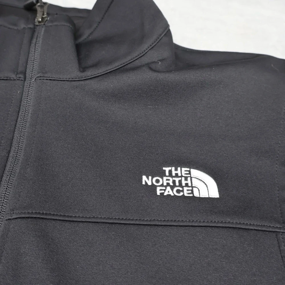 North Face Vest Mens XL Black Softshell WindWall Full Zip Fleece-Lined Wind Rain